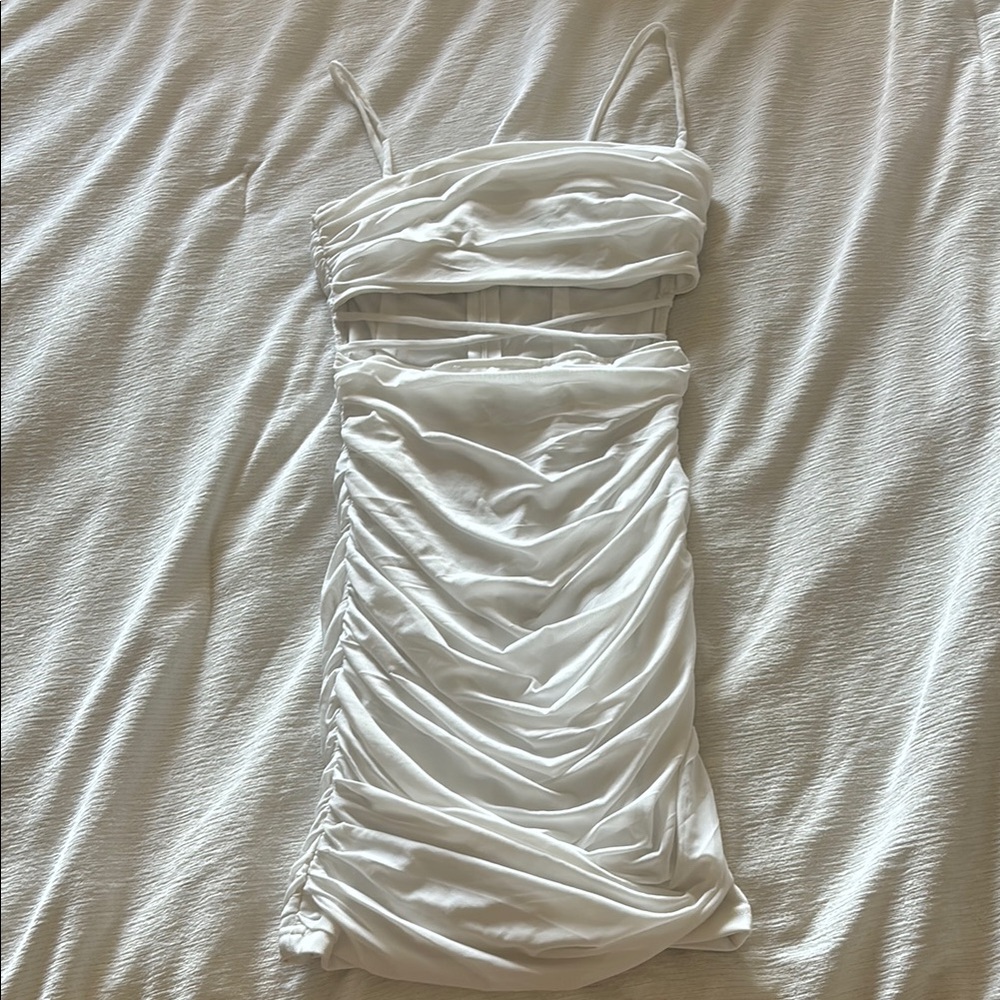 Princess Polly White Ruched Dress